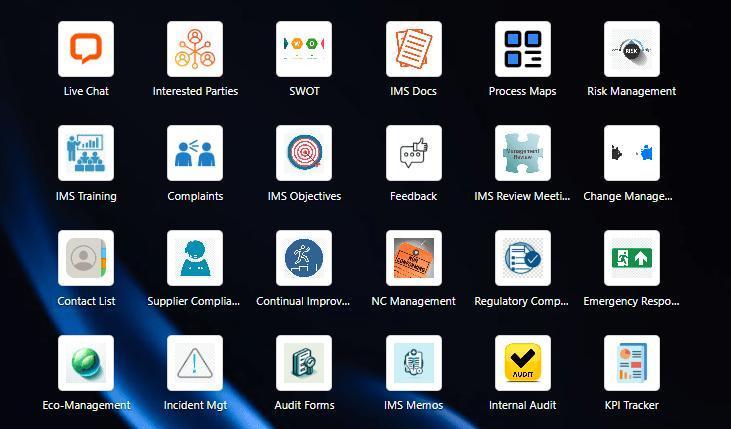 Electronic Compliance Management Platform Modules Dashboard